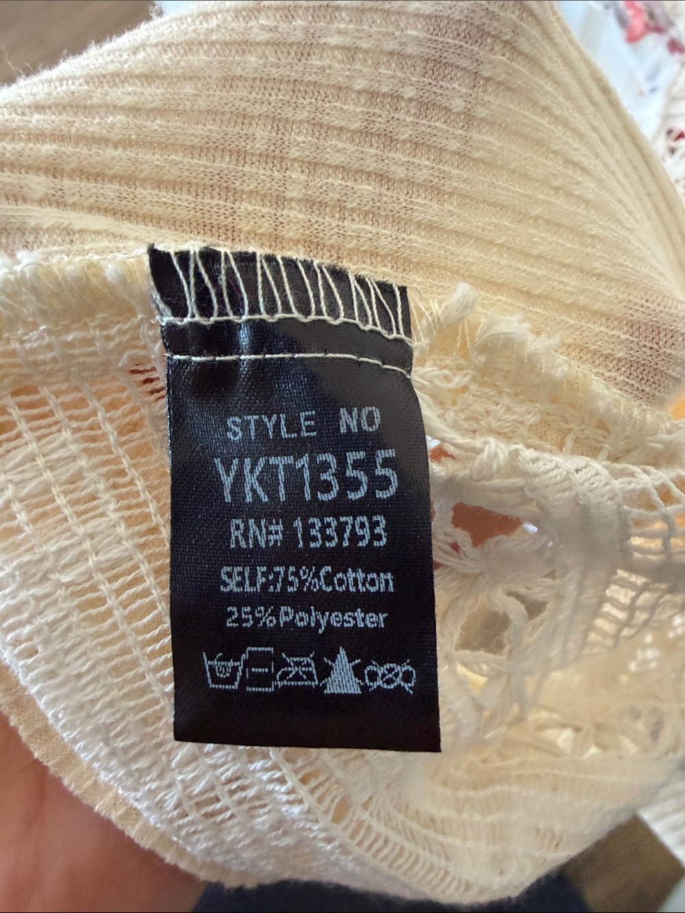 POL Cream Lightweight Open Knit Top - Picture 4 of 5